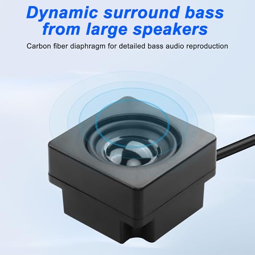 XMSJSIY Mini Computer Speaker for Desktop PC 3.5mm TRS Input -1.2M/3.9FT | with Volume Control USB Powered Stereo Hidden Type Small Speakers for PC Laptop Phone Notebook - 1 Pair