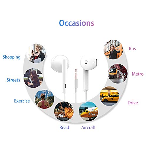 2 Pack Wired Earbuds in-Ear Headphones, Wired Headphones with 3.5mm Earphones[MFi Certified] with Microphone Volume Control Compatible with iPhone,iPad,iPod,Computer,Android Most 3.5mm Audio Devices