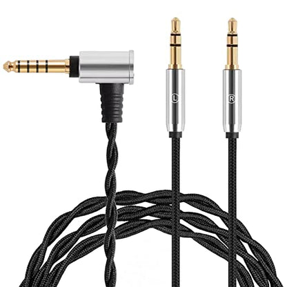 FAAEAL Monitor Headphone Cable,Dual 3.5mm Over Ear Headphone Wire,High Purity Oxygen Free Copper AUX Cord Compatible with Hifiman Edition XS HE4XX Meze109 Pro for Musicians Audiophiles 4.4mm 4.9ft - size: 4.4mm