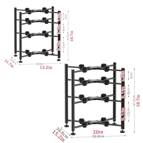 Media Stand, Desktop Audio Rack Shock Absorbing, Open Breathable, AV Media Storage Cabinet Aluminum Alloy Frame, Stereo Cabinet for Living Room(15.2x18.7/20x47.5cm) - size: 15.2x18.7"/20x47.5cm