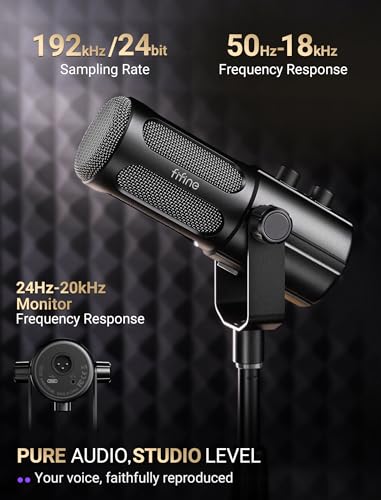 FIFINE AmpliTank TANK6S Vocal Dynamic Microphone XLR/USB Desktop Mic - size: TANK6S
