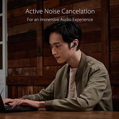 ASUS ROG Cetra True Wireless Gaming Earbuds, Low-Latency Bluetooth Earbuds, Active Noise Cancelation, 27-Hour Battery Life, IPX4 Water Resistance, Headphone with Wireless Charging,Black (Renewed)