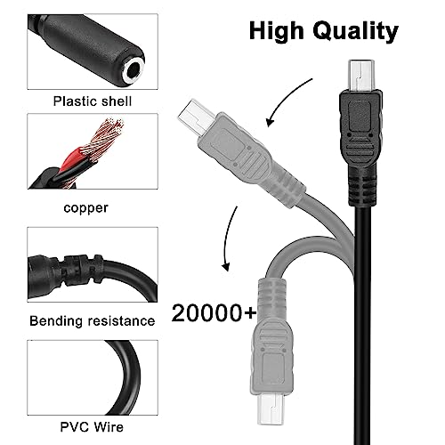 MEIRIYFA Mini USB Male to 3.5mm Female TRRS Audio Cable Mic Cord