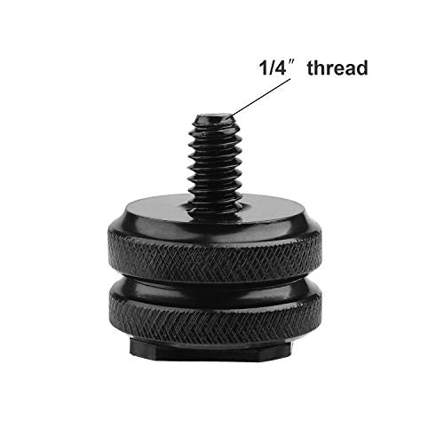 Camera Hot Shoe Mount to 1/4"-20 Tripod Screw Adapter Cold Shoe Mount,2Pcs