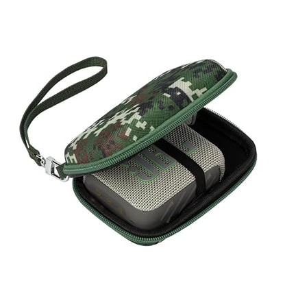 Ginsco New Case for JBL Go 4 and Go 3- Ultra-Portable, Waterproof and Dustproof Bluetooth Speaker, for Go 3 - Mini Bluetooth Speaker, Travel Carrying Hard Case with Detachable Strap(Camo) - color: Camo