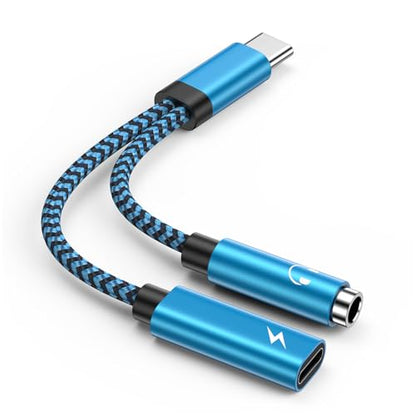 Pixel 10a 9 USB C to 3.5mm Headphone Charger Adapter for Google Pixel 10Pro | 9 Pro XL 8 7,Samsung Galaxy S26Ultra S25FE A16 A54 S24,iPhone 17e 16,2in1 Type C to Aux Audio Jack Fast Charging Dongle Cable