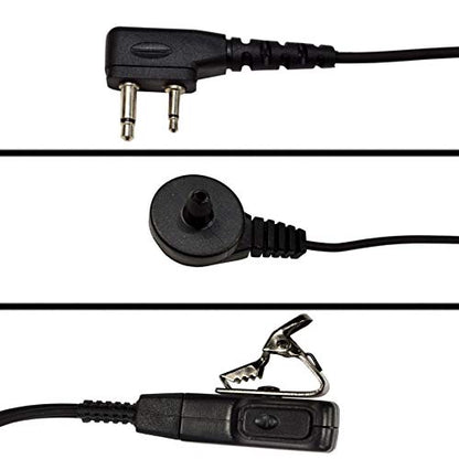 HQRP 2X 2 Pin Acoustic Tube Earpiece Headsets Mic Compatible with ICOM IC-A20, IC-A21, IC-A22, IC-A22(E), IC-A22E Sun Meter