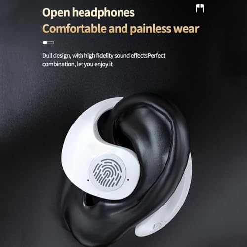 On-Ear Wireless Headset with Microphone Wireless Bluetooth Headphones with Digital Display Charging Case,Ultra-Comfort,Lightweight Design for Workout Driving Walking,White - color: White