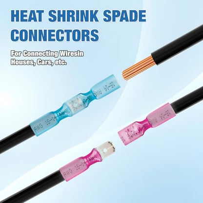380PCS Heat Shrink Male & Female Spade Connectors Kit