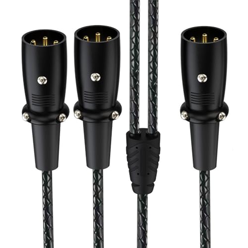 1.64ft XLR 3-Pin Splitter Cable, 1 to 2 MIC Adapter, Male to Dual Male Microphone Audio Cable for MIC Mixer, Recording Studio, Podcast, Speaker, Amplifier, PA DAC Mixing Console - style: Straight