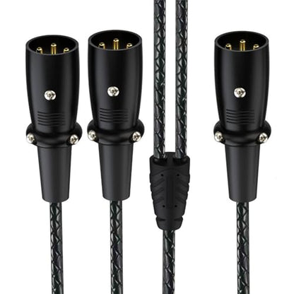 1.64ft XLR 3-Pin Splitter Cable, 1 to 2 MIC Adapter, Male to Dual Male Microphone Audio Cable for MIC Mixer, Recording Studio, Podcast, Speaker, Amplifier, PA DAC Mixing Console - style: Straight
