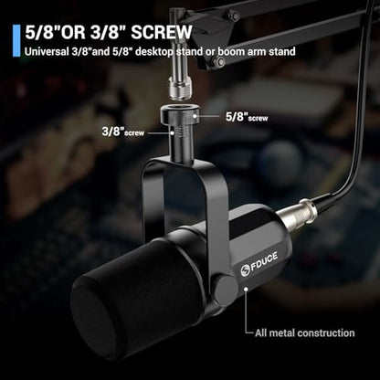 XLR Dynamic Microphone for Vocal Recording, Podcasting, Gaming, Live Streaming&Broadcasting, All Metal Cardioid Mic, Voice-Isolating Technology, with Boom arm SL40X+ - style: SL40X with Boom Arm