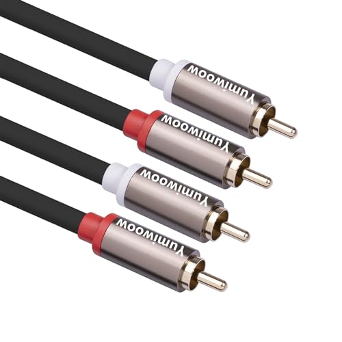 RCA Cables 2 Pack[Hi-Fi Sound, PVC Jacket, Shielded], 2-Male to 2-Male RCA Audio Stereo Subwoofer Cable Auxiliary Cord for Home Theater,Amplifiers,HDTV,Hi-Fi Systems,Speakers(3Ft/1M)
