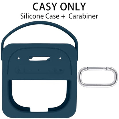 for Bose New SoundLink Micro 2nd Gen Speaker Silicone Case, Twilight Blue | 1:1 Molded Fit, Shock Absorption, Metal Carabiner, Flexible Carry Handle, Anti-Slip Texture, Elastic Recovery - color: Dark Blue Case