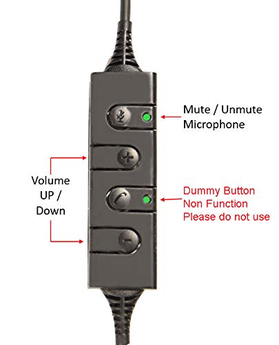 Call Center Headset Quick Disconnect QD Cable to USB Plug Adapter with Mute + Volume Control Compatible with Plantronic Headset QD Connector Plug to Any Computer Laptop VOIP Softphone