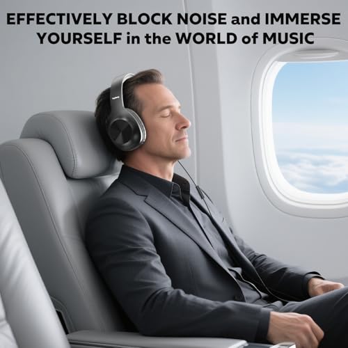 Upgraded USB C Wired Headphones, Over-Ear Type C Headphones with Microphone | HD Stereo Sound, Volume Control, Foldable USB Type C Headphones for Adults/Teens//Tablets/Computer/iPhone/Travel(Black)