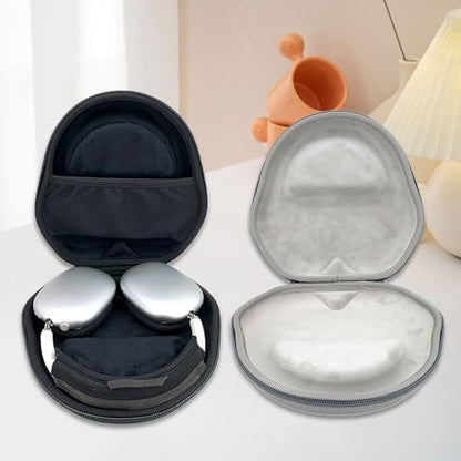Shockproof Travel Storage Bag for Over Ear Headphones Water Resistant Foam Hard Shell with Interior Padding - color: Black
