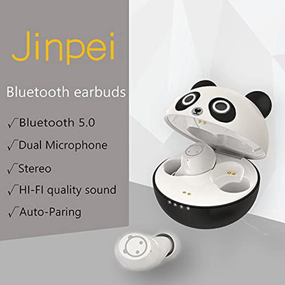 Cute Panda Wireless Earphones, Waterproof, Noise Cancelling in-Ear erbuds, TWS Stereo Headphones, Built in mic Headset Premium Sound with deep bass,JE-04B_K62 - color: JE-04B_K62