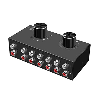 6-Channel RCA Audio Switcher 6 Input-1Output Audio Selector Passive Stereo Selector Box Compatible Home Theater, HDTV, Amplifiers, Hi-Fi Systems, Speakers etc. - style: 6-Channel RCA Audio Switcher