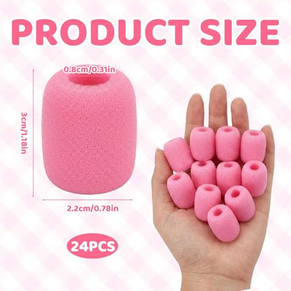 24pcs Microphone Cover Foam Set, Microphone Covers, Universal Mic Cover Foam for Studio Recording, Karaoke, Live Performance, Compatible with Various Microphone Models