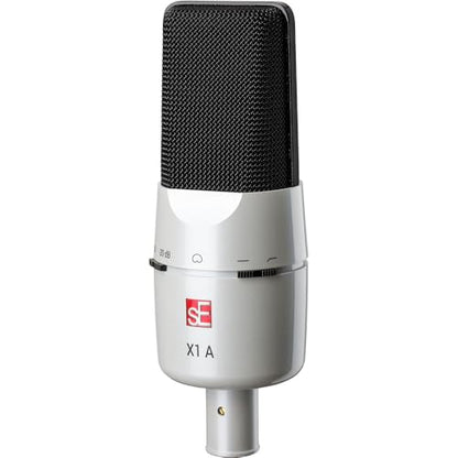 SE ELECTRONICS X1 A Medium-Diaphragm Cardioid Condenser Microphone (White 25th Anniversary Edition) Bundle with Kellards XLR-P20T Pro 20' XLR Microphone Cable and Microphone Stand with Boom