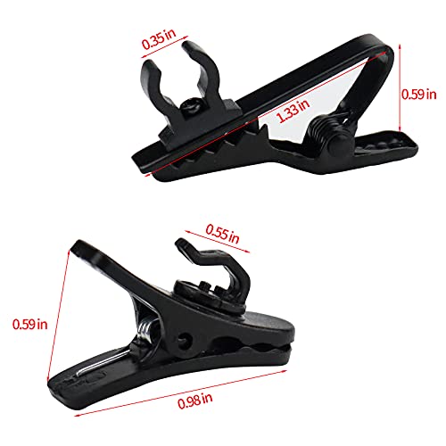 Lapel Mic Clip on Shirt Microphone Metal Tie and Plastic Wire Clips for Recording Video (20 Pcs)