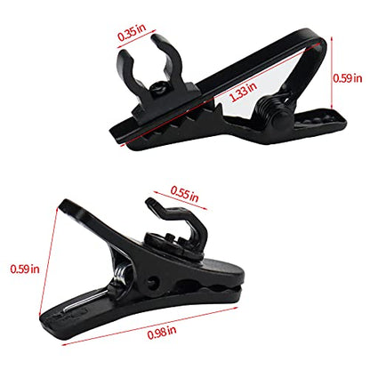 Lapel Mic Clip on Shirt Microphone Metal Tie and Plastic Wire Clips for Recording Video (20 Pcs)
