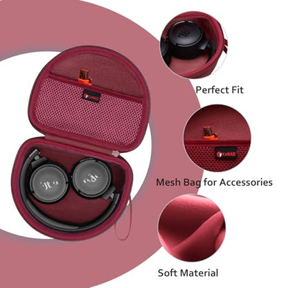 XANAD Hard Case for JBL Junior JR 470NC/460NC/320 Kids Headphones,Burgundy | for iClever BTH12 HS19 BTH20 BTH22 BTH26/Candy Bila/Acer/JBL/MIDOLA/JoySpark/JLab/ADOOPE/Spiderman/EarFun/ Etc Kids Headphone - color: Wine Red