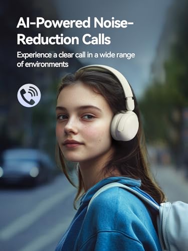 1MORE HQ20 Wireless On-Ear Headphones with Microphone, 85dB Safe Volume, 65H Playtime, Lightweight Foldable Bluetooth Headphones for School/Travel, Android and iOS Compatible, White - color: White