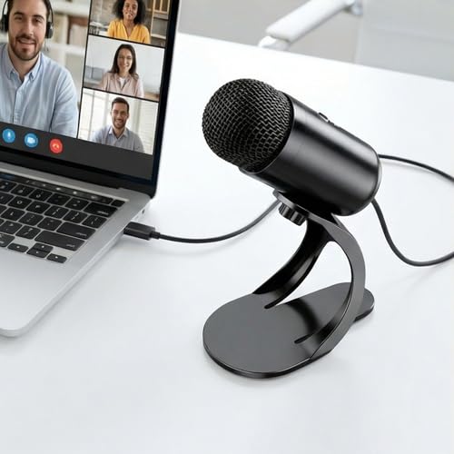 Plug-and-Play USB-C Condenser Microphone | Noise Cancel, Large Diaphragm | for Gaming, Streaming, Teaching, Podcasting | Easy Setup