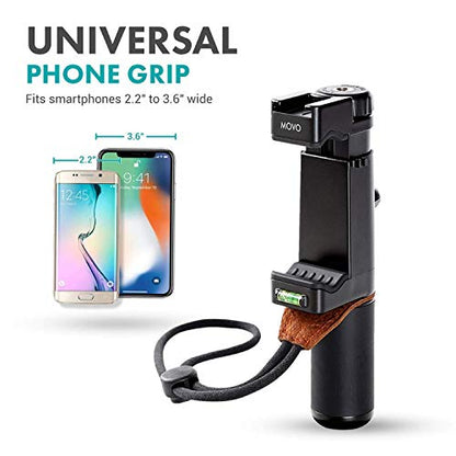 Movo Huge Smartphone Vlogging Kit V8 with USB Type-C Dongle Mini Tripod, Grip Rig, Wireless Shotgun Mini, 360° Stereo Microphones, LED Lights, Remote for TikTok, YouTube, and Streaming
