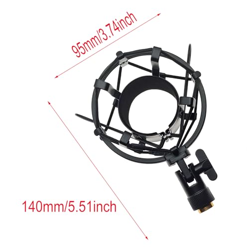 Universal Aluminum Alloy Mic Stand Shock Mount for 45-50mm Microphone