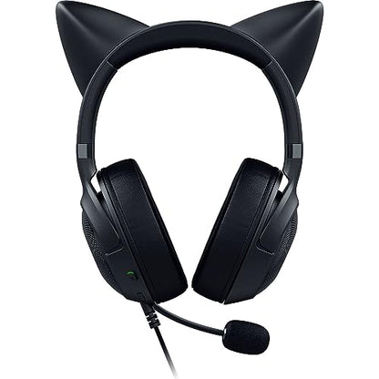 Razer Kraken Kitty V2 USB Wired Headset: Chroma RGB Kitty Ears - Stream Reactive Lighting - HyperClear Cardioid Mic - 40 mm Drivers - 7.1 Surround Sound - Comfortable Ear Cushions - Black - color: Black