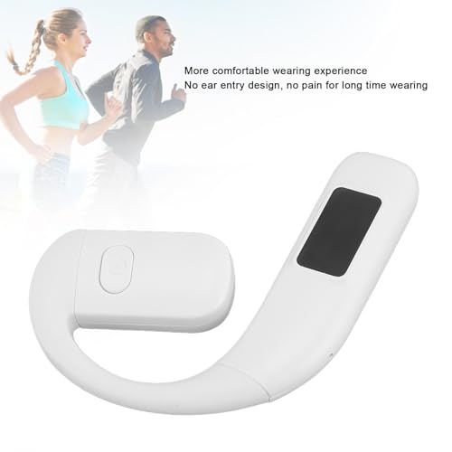 Yunseity Bluetooth Headset, Single Ear Noise Cancelling Wireless Earpiece with 180 Degree Rotatable Microphone and 30H Playtime, for Running Cycling Hiking Outdoor Sports (White) - color: White