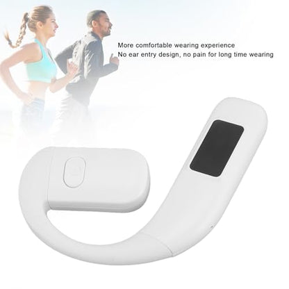 Yunseity Bluetooth Headset, Single Ear Noise Cancelling Wireless Earpiece with 180 Degree Rotatable Microphone and 30H Playtime, for Running Cycling Hiking Outdoor Sports (White) - color: White