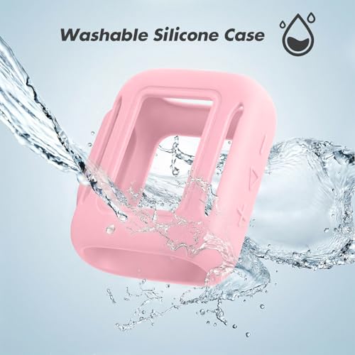 Silicone Case Compatible with JBL GO 5 Bluetooth Speaker, Travel Carrying Protective Sleeve Cover with Carabiner (Pink) - color: Pink