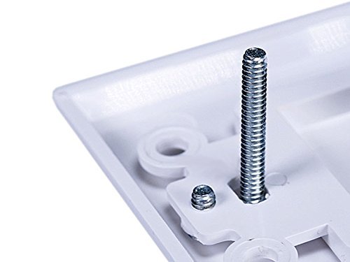 iMBAPrice (5 Pack) Premium 2 Connector Banana Wall Plate - Banana Plug Binding Post Wall Plate for Speakers white