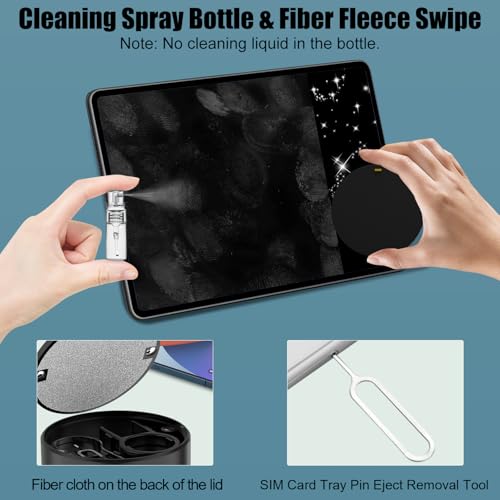 VICHYIE 20 in 1 Multifunctional Cleaner Kit for Electronic Devices (Black) | Keyboard Cleaning Brush, Headphones Cleaner Kit for AirPods, Multi-Tool for Cleaning Laptop, Earbuds, Camera, Cellphones - color: Black