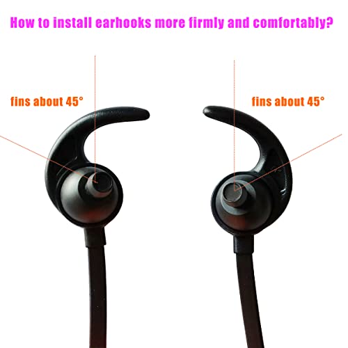 Universal Ear Fins Ear Hooks, Memory Foam Earbuds Tips, Silicone Ear Tips | 3 Pairs Each L/M/S ( Foam Tips+Silicone Tips+ Hooks ), 2 Cord Clips - size: Fins-LMS