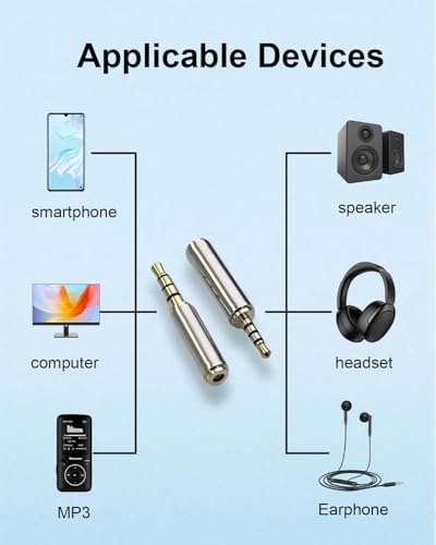 2pcs 2.5mm Male to 3.5mm Female and 3.5mm Male to 2.5mm Female Adapter, 3 Ring Jack 2.5 to 3.5 Audio Adapter Stereo Converter for Smartphones, Headphone, Mic, Tablets
