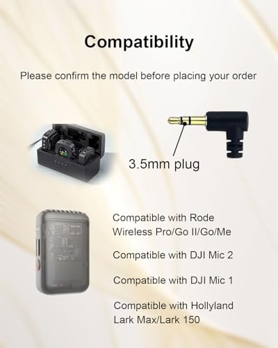 2Pcs Lavalier Microphone Compatible with DJI MIC 1/2 | and for Rode Wireless GO II Transmitters, Angled 3.5mm TRS Plug Omnidirectional Mic for Streaming Vlog Interview, 1.5M - size: 3.5mm TRS Plug Only for DJI Angled plug