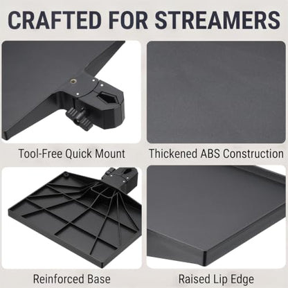 Microphone Stand Tray 8.9x6.5in Plastic Tray Black 2Pcs - color: Black, size: 8.9x6.5in