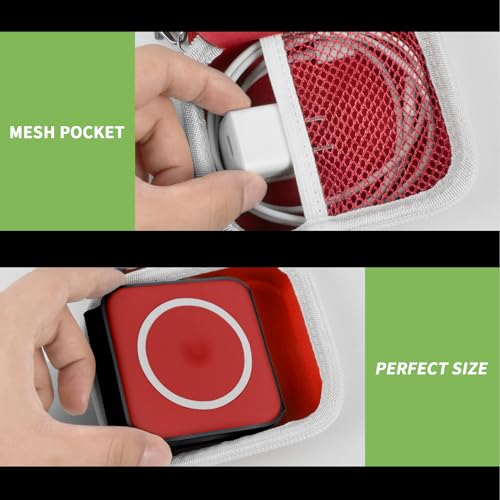 Hard Case for UCOMX/Hicober 3-in-1 Charger, Box Only | Hard shell case for UCOMX, Hicober, Iseyyox, LISEN and RTOPS 3-in-1 charger users, with divider and mesh pocket - color: Red