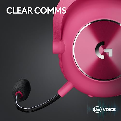 Logitech G PRO X 2 Lightspeed Wireless Gaming Headset, 50mm Graphene Drivers, DTS:X Headphone 2.0—7.1 Surround, Bluetooth/USB/3.5mm Aux, for PC, PS5, PS4, Switch - Magenta (Renewed)