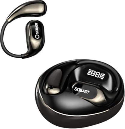 Wireless Earbuds for Workout/Running, Sports Bluetooth 5.4 Headphones,IPX7 Waterproof,Fast Charging,40Hrs Playtime Ear Buds with LED(Black-S) - color: BLACK-S