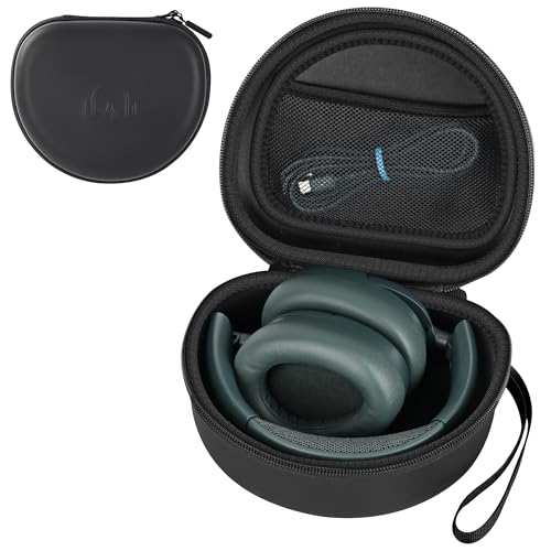 Hard Headphone Case for JLab JBuds Lux ANC/Raycon The Everyday, Black | Foldable Over-Ear Headphones Travel Carrying Case,Mesh Pocket,Hard Eva Shell - color: Black