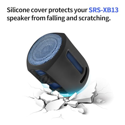 Silicone Cover for Sony Speaker,Travel Protective Silicone Case Cover for Sony SRS-XB13 Portable Bluetooth Speaker Sleeve Cover (Black)