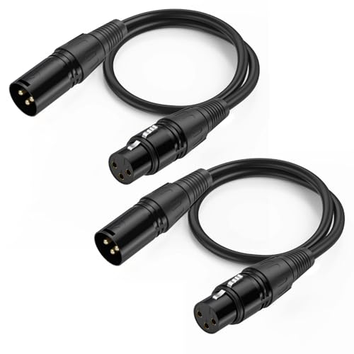 2 Pack XLR Cable, Male to Female Microphone Cable Oxygen-Free Copper (OFC) Mic Cord for Speaker Podcast Audio Mixer DMX Effector Amplifier Sound Card(A, 6Feet) - size: 6Feet, style: A