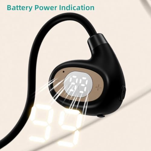 IHAO Open Ear Air Conduction Headset Wireless Bluetooth Sport Headphones with Mic Earphone Lightweight Painless Wearing Sweatproof Earpiece Stereo Earphone for Running Hiking Bicycling-HY 30 Black - color: HY 30 Black