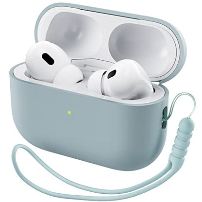 ORNARTO Compatible with AirPods Pro 2 Case 2022, Full Protective Hybrid Silicone for AirPods Pro 2nd Generation Case, Front LED Visible Skin Cover-Mint Green | Hybrid Silicone Rubber, Front LED Visible, Wireless Charging, Skin-Friendly Soft Touch, Anti-Sc